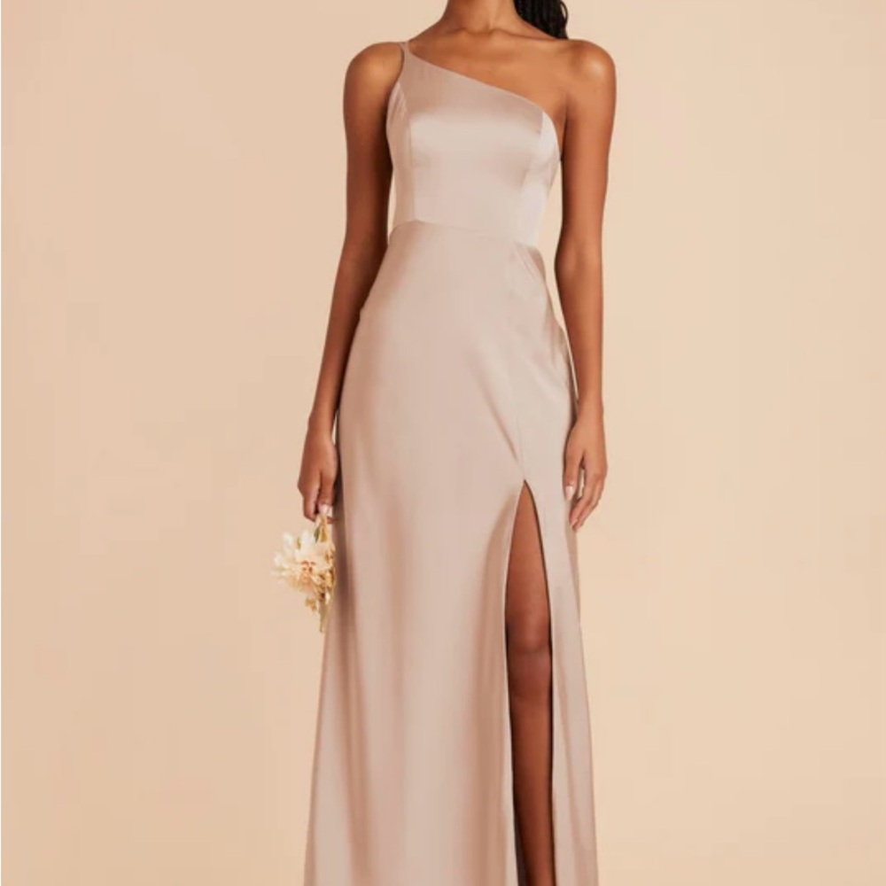 Birdy Grey Kensie Bridesmaid Dress - Matte Satin Taupe - Size M